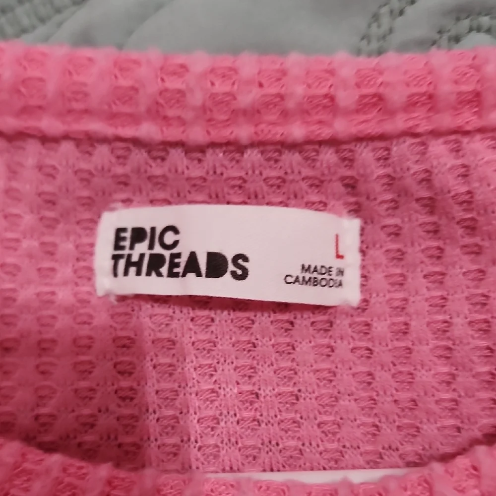 EPIC THREADS Ribbed Pink Tiered Dress